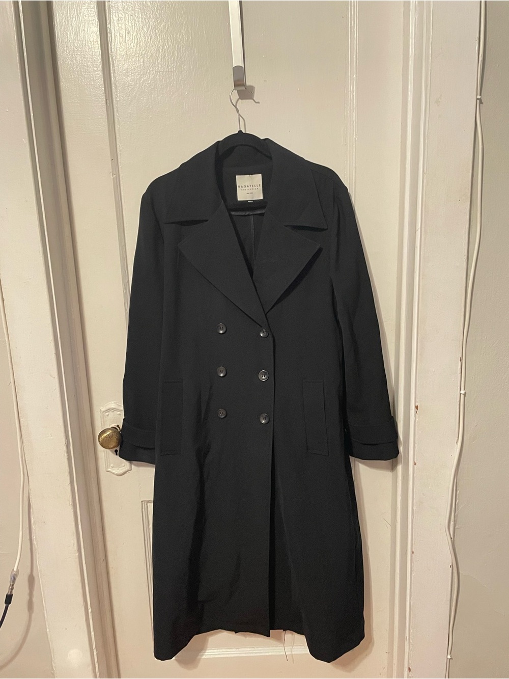 bagatelle Black Double-Breasted Trench Coat